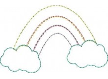 Stickdatei - Wonderland Regenbogen Fransenappli